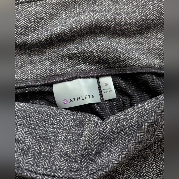 Athleta Charcoal Color Herringbone Leggings With Pockets Size Medium - Picture 3 of 4